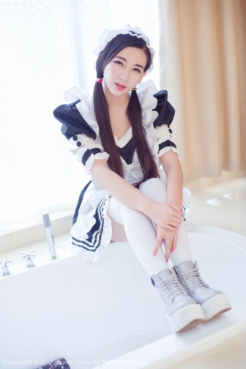 秀人网性感女神赵颖ZY日系女仆装丝袜美腿私房诱惑写真