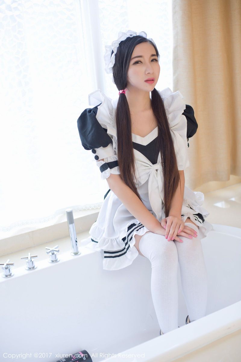 秀人网性感女神赵颖ZY日系女仆装丝袜美腿私房诱惑写真