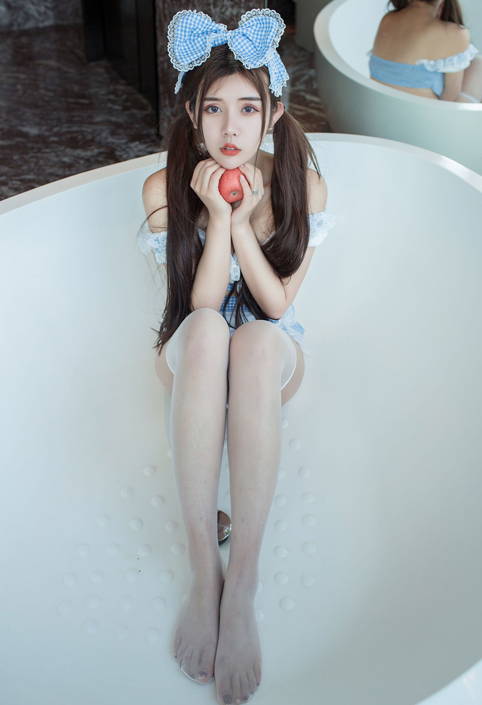 卓娅祺透视蕾丝情趣内衣性感女仆装