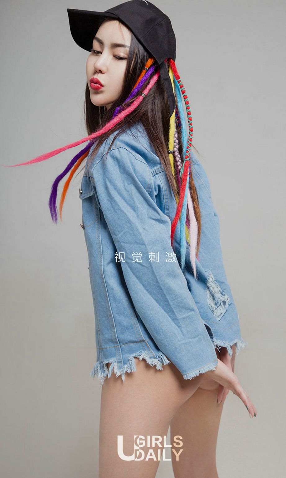 尤果网美女模特明娜大红连体衣修长美腿女神范性感写真