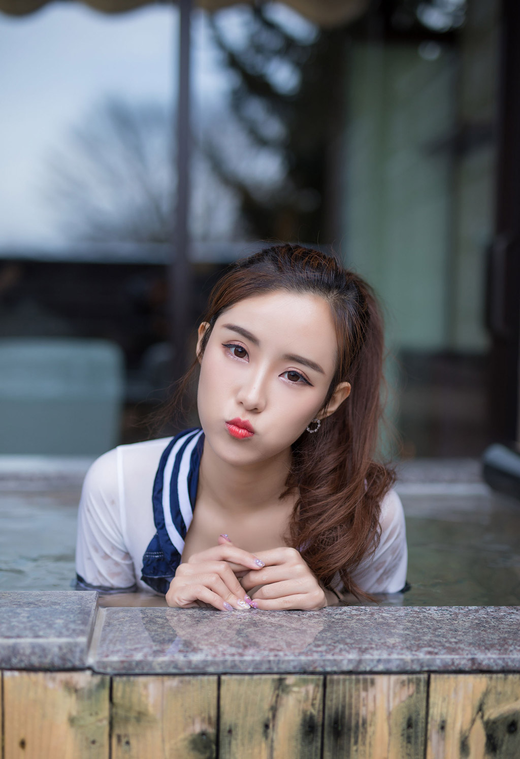 猫宝温泉水滑洗凝脂湿身诱惑