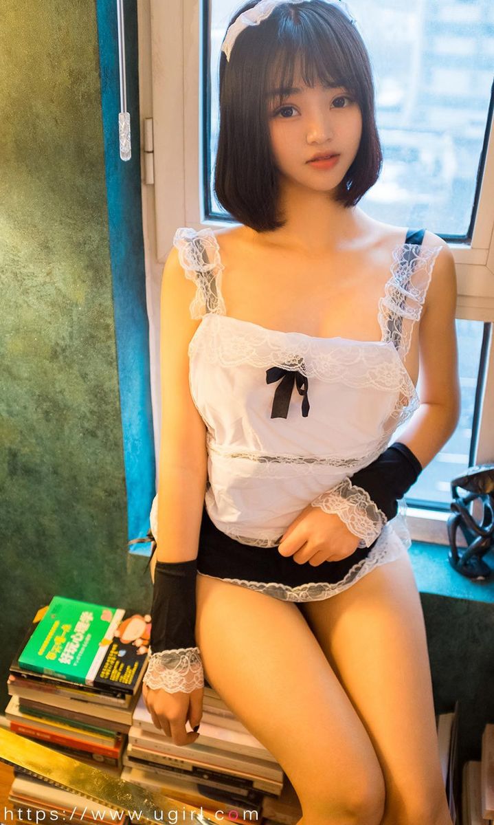 尤果网清新女孩橘子女仆装角色扮演美胸翘臀萝莉控福利