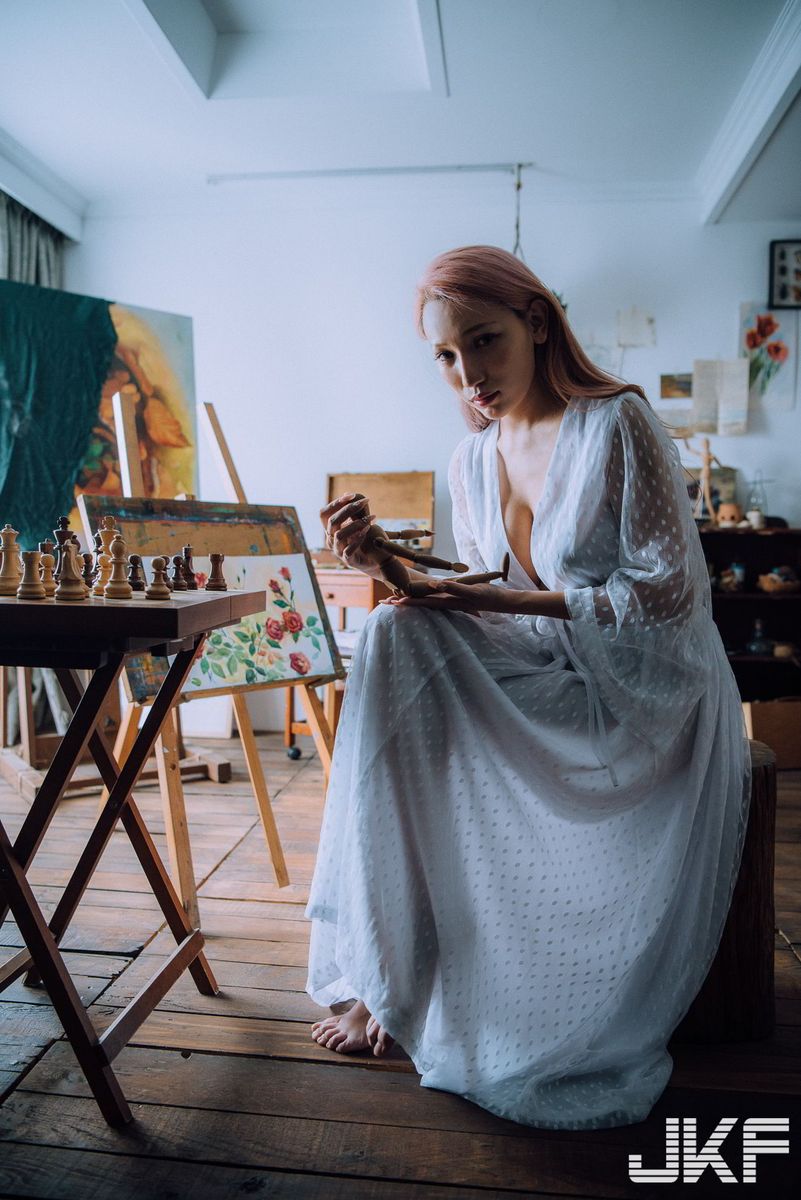 JKF激辣情欲老师韵韵34G火辣G罩杯高挑身材内衣诱惑写真