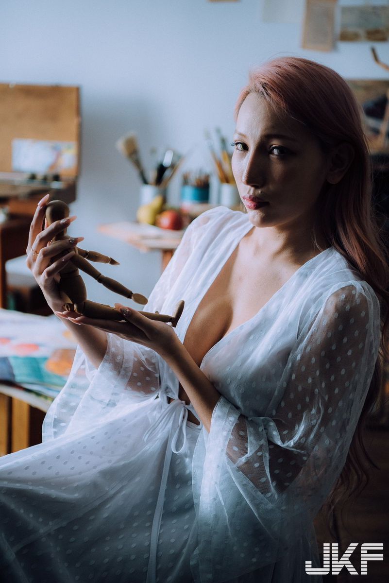 JKF激辣情欲老师韵韵34G火辣G罩杯高挑身材内衣诱惑写真