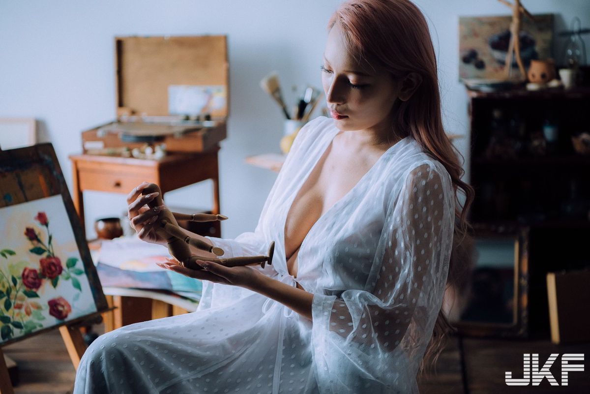 JKF激辣情欲老师韵韵34G火辣G罩杯高挑身材内衣诱惑写真