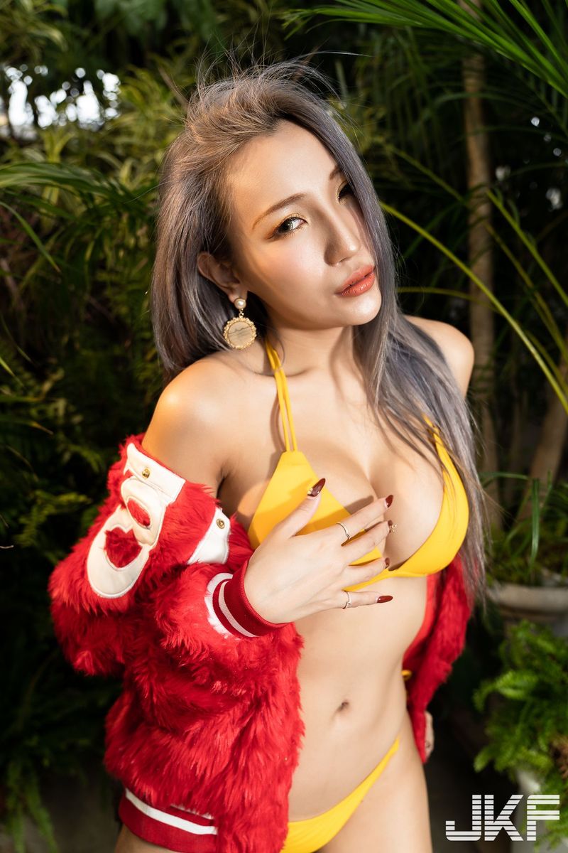 JKF美女模特韵韵34G火辣身材波涛胸涌内衣诱惑福利写真