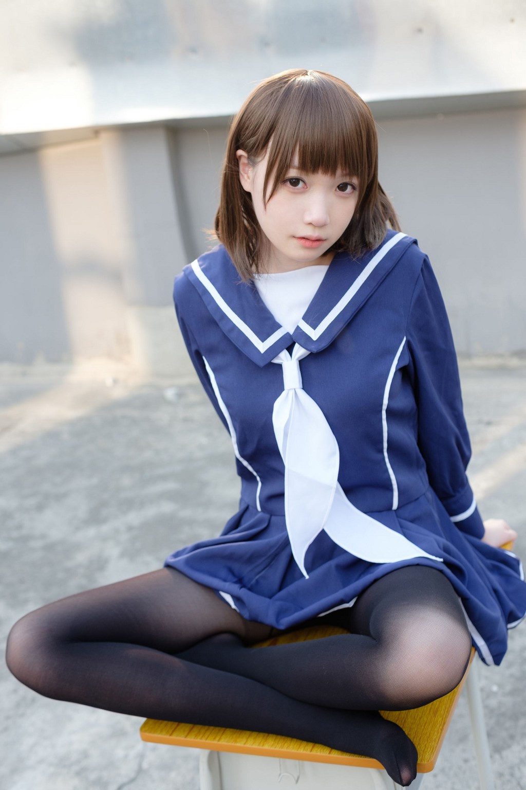 《天台黑丝水手服》 [森萝财团] X-043 写真集[110P]