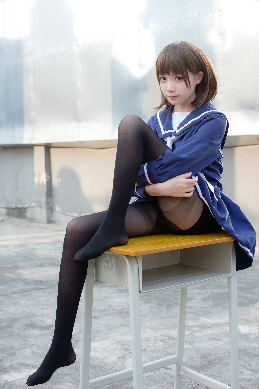 《天台黑丝水手服》 [森萝财团] X-043 写真集[110P]