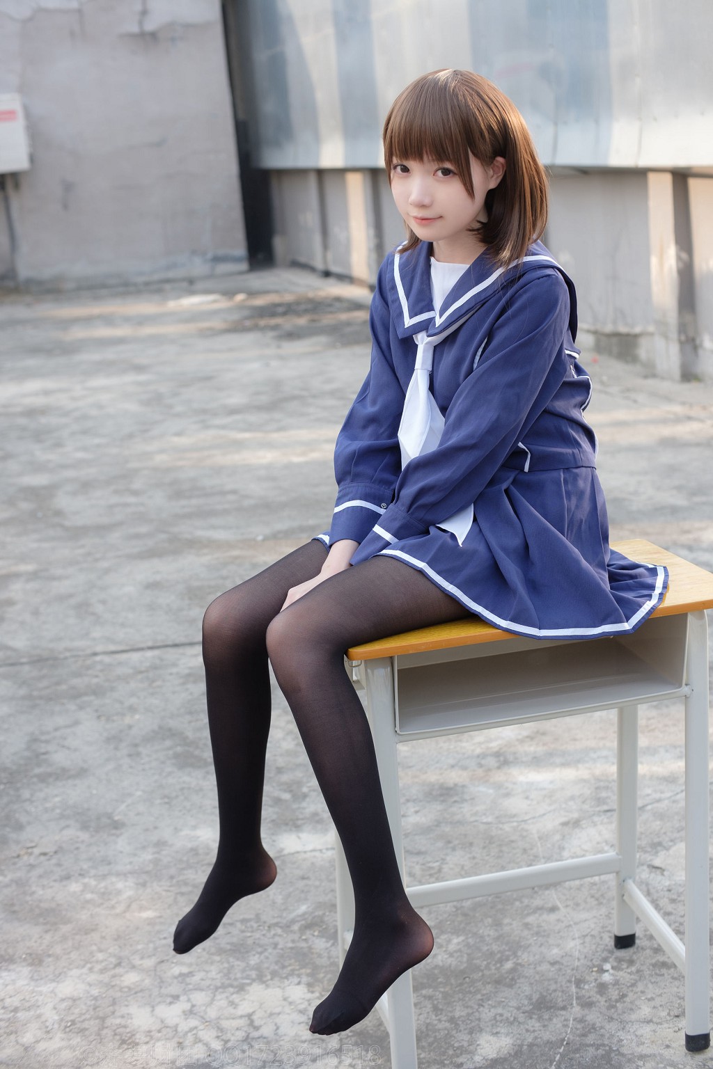 《天台黑丝水手服》 [森萝财团] X-043 写真集[110P]