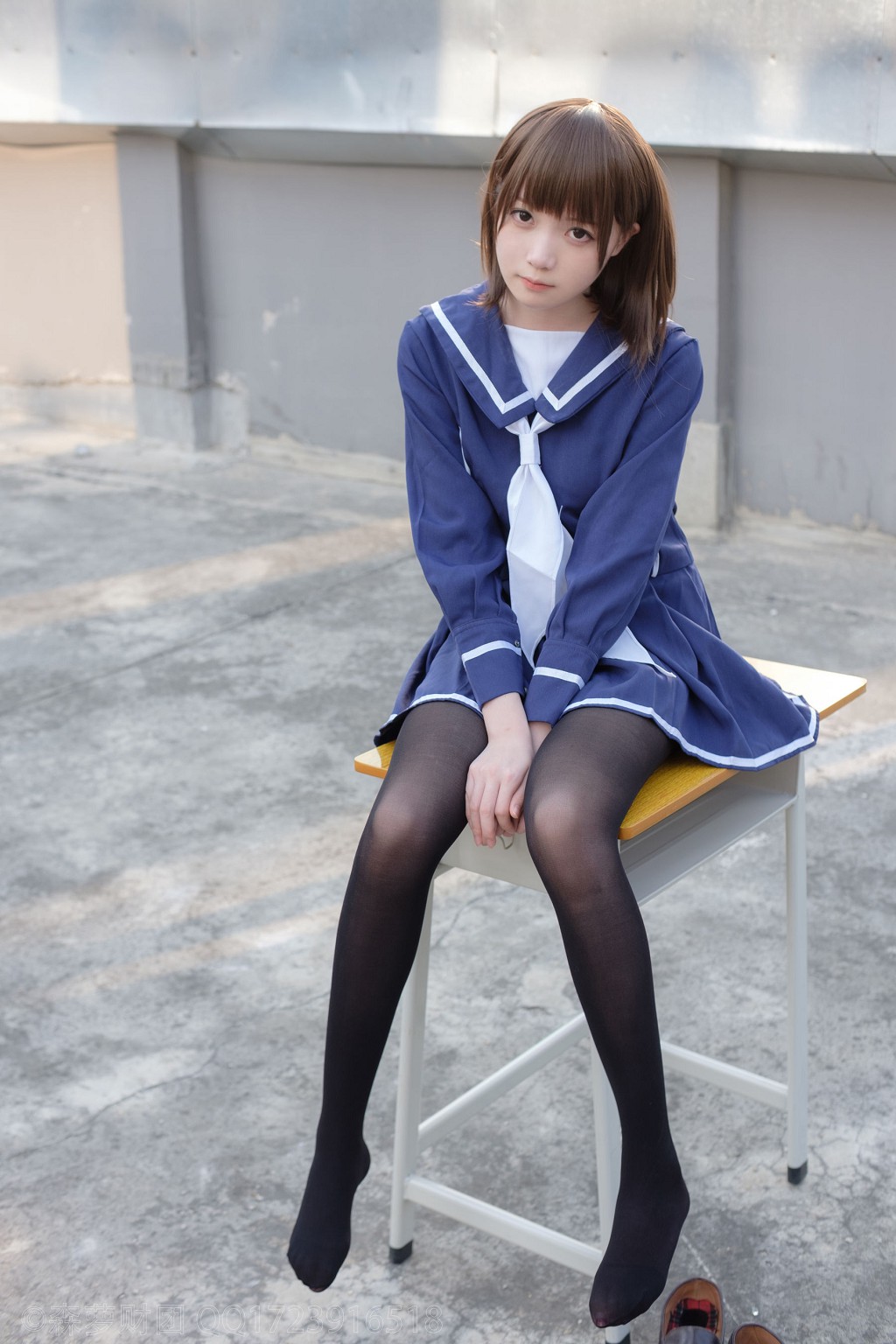 《天台黑丝水手服》 [森萝财团] X-043 写真集[110P]