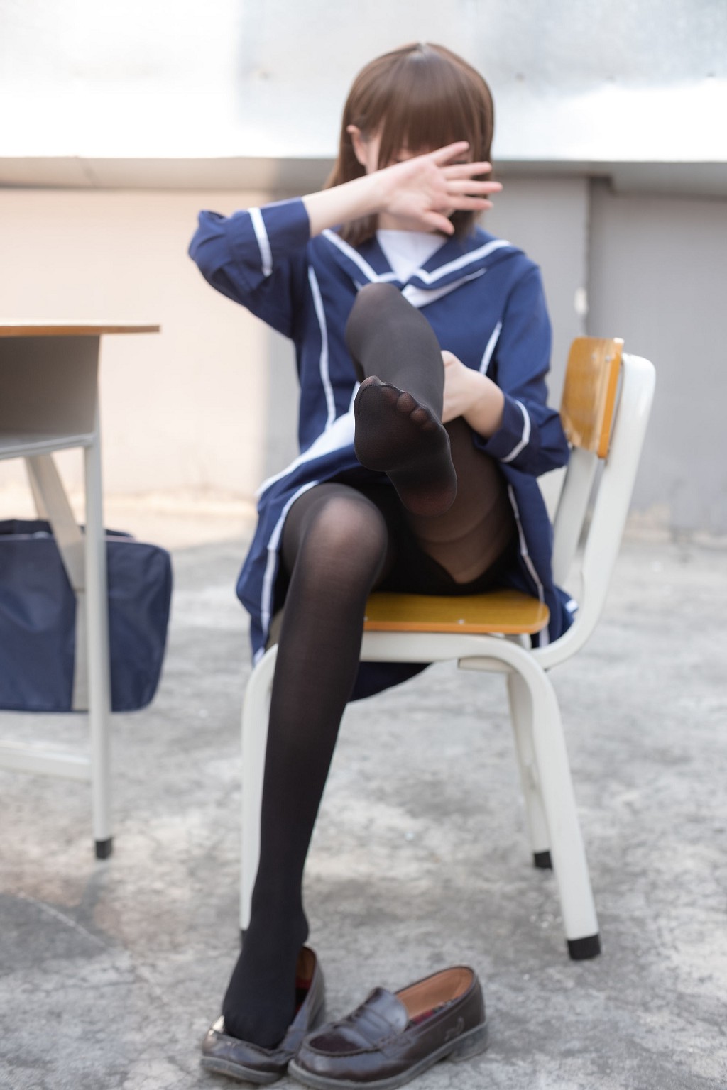 《天台黑丝水手服》 [森萝财团] X-043 写真集[110P]