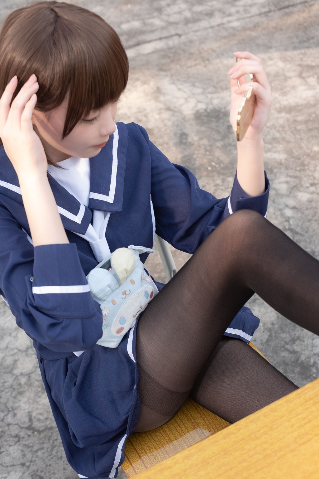 《天台黑丝水手服》 [森萝财团] X-043 写真集[110P]