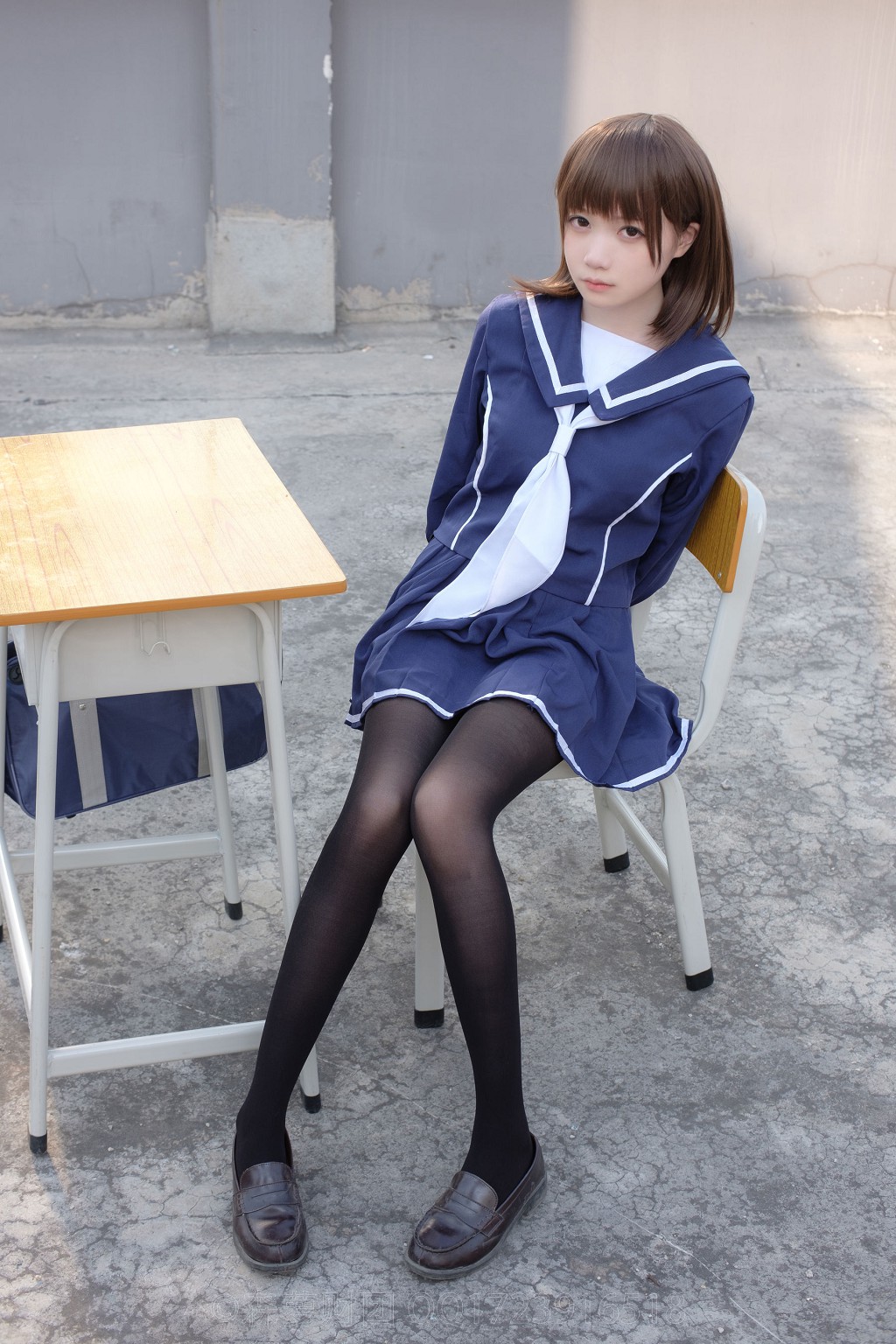 《天台黑丝水手服》 [森萝财团] X-043 写真集[110P]