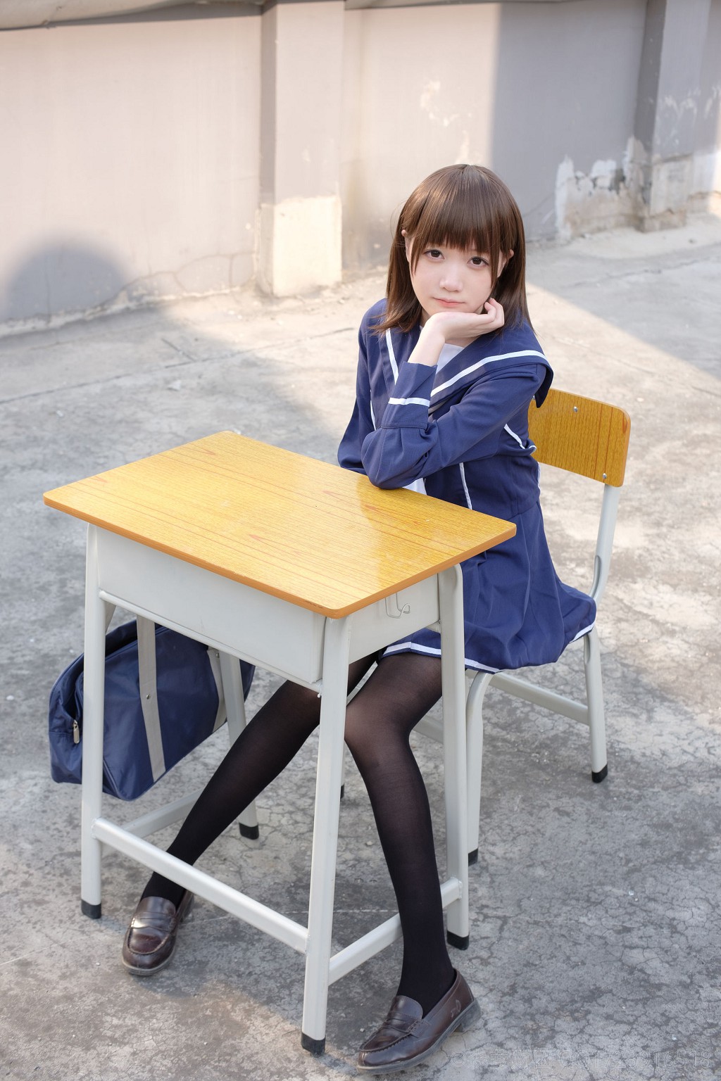 《天台黑丝水手服》 [森萝财团] X-043 写真集[110P]