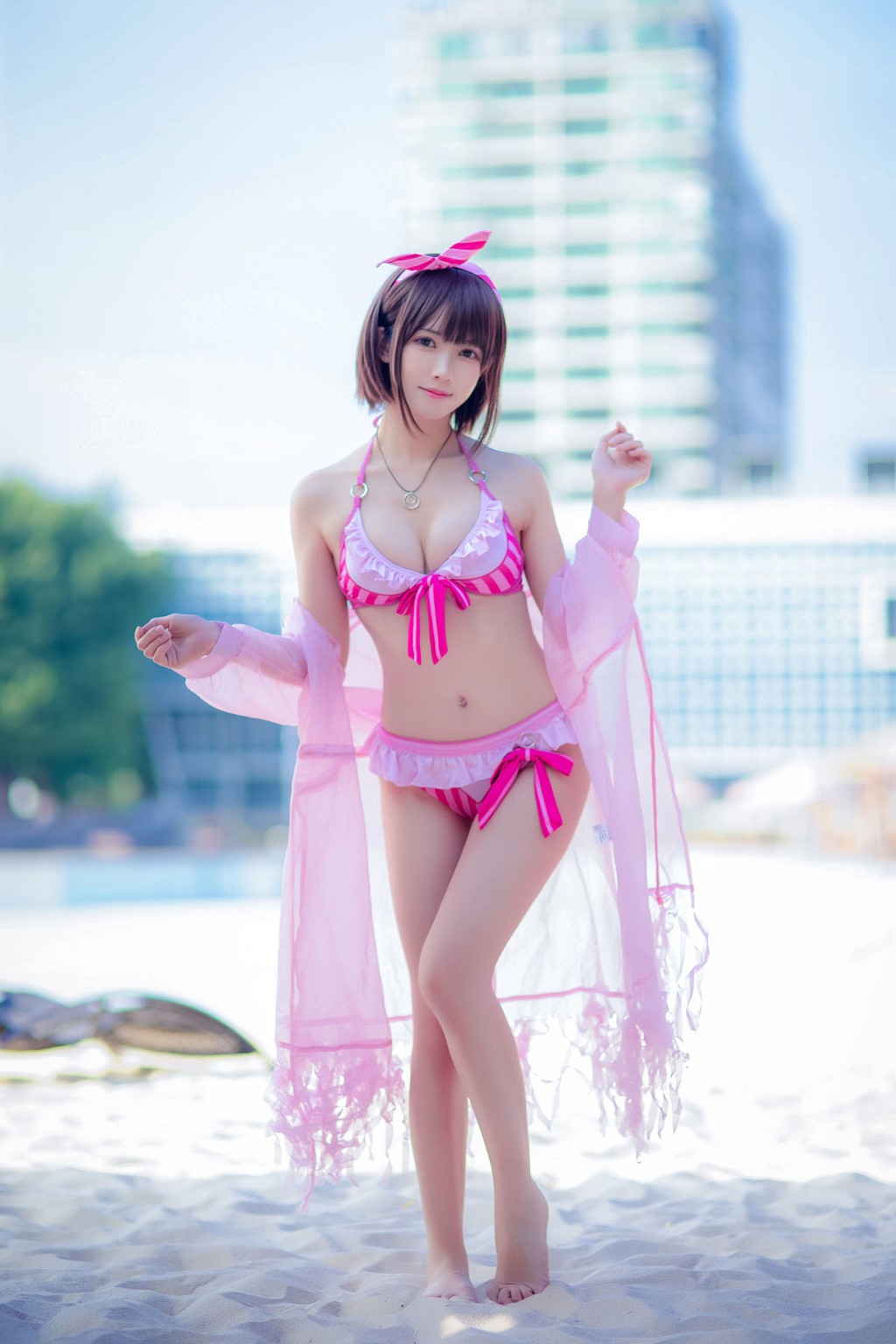 鳗鱼霏儿《加藤惠 粉色泳装》 [COSPLAY美女] 写真集[20P]