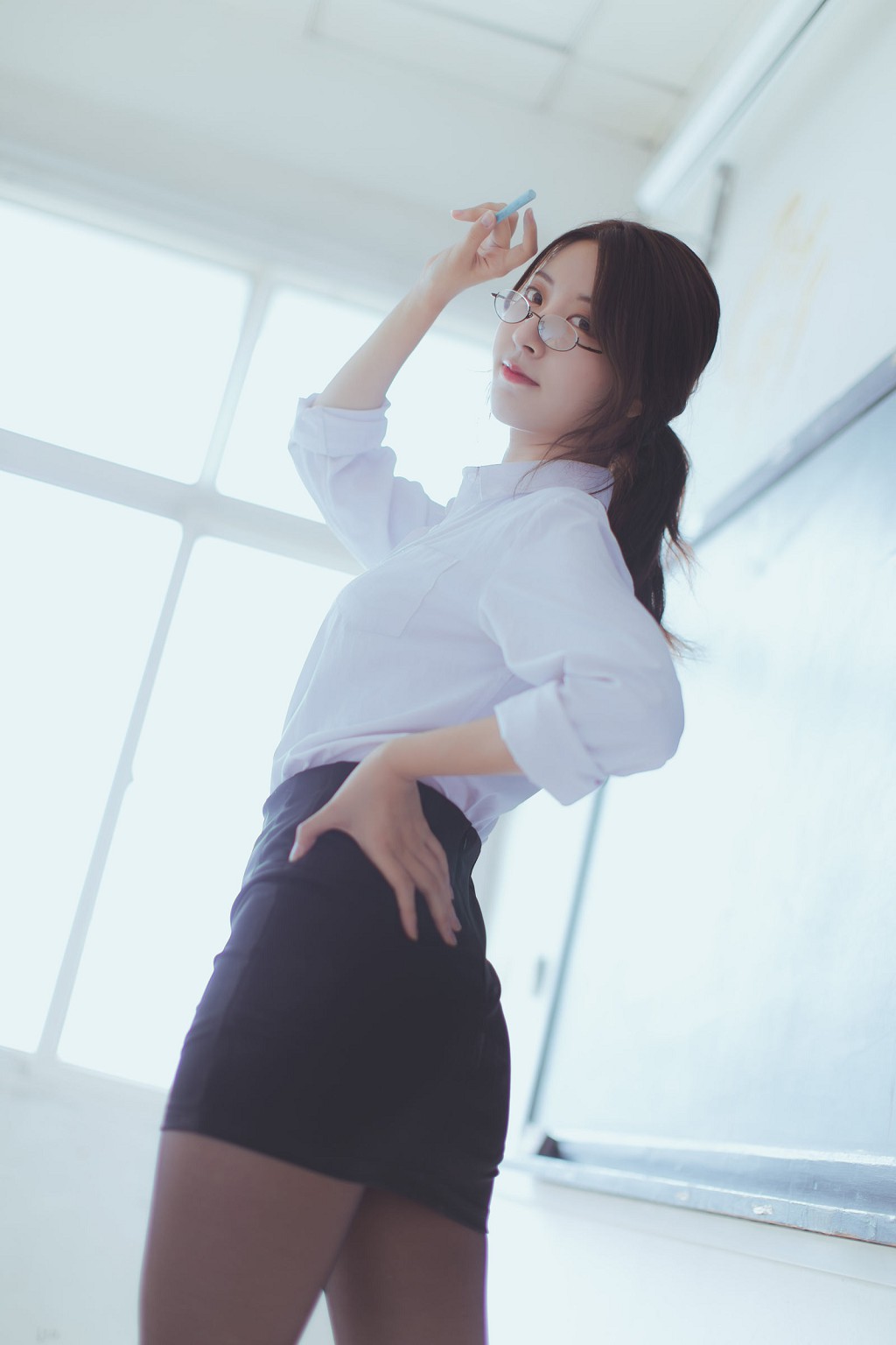 COSER黑川《黑丝教师》  [COSPLAY福利] 写真集[43P]