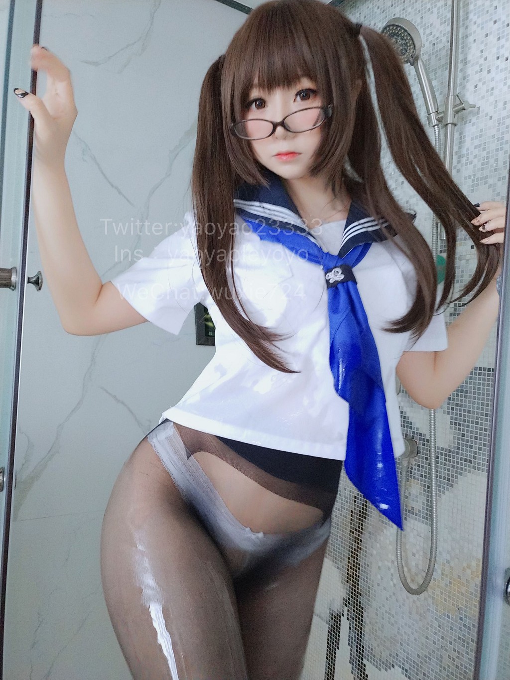 摇摇乐yoyo《蓝色jk》 [COSPLAY福利] 写真集[37P]