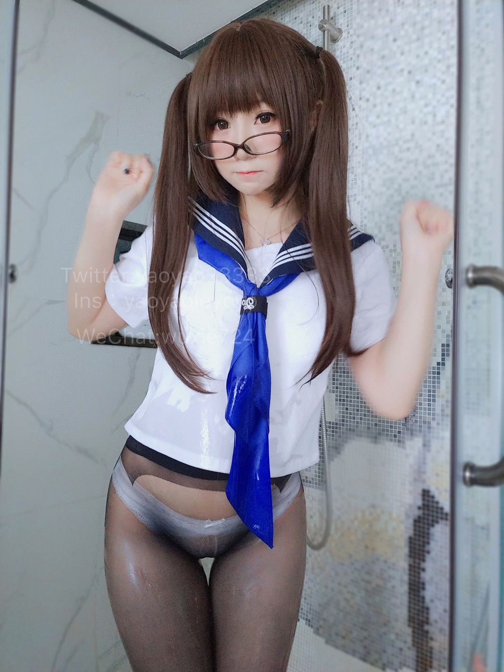 摇摇乐yoyo《蓝色jk》 [COSPLAY福利] 写真集[37P]