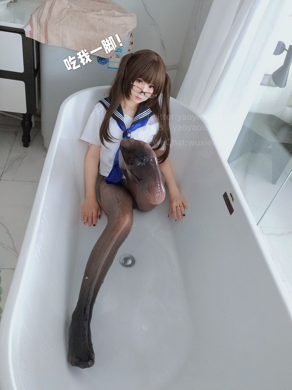 摇摇乐yoyo《蓝色jk》 [COSPLAY福利] 写真集[37P]