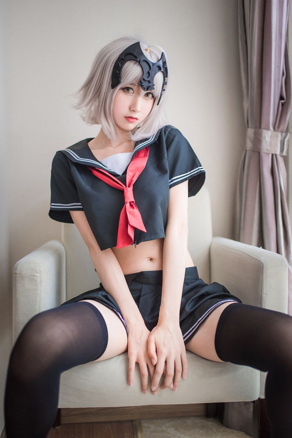 人气COSER木绵绵OwO《贞德（黑）》 [Cosplay福利] 写真集[23P]
