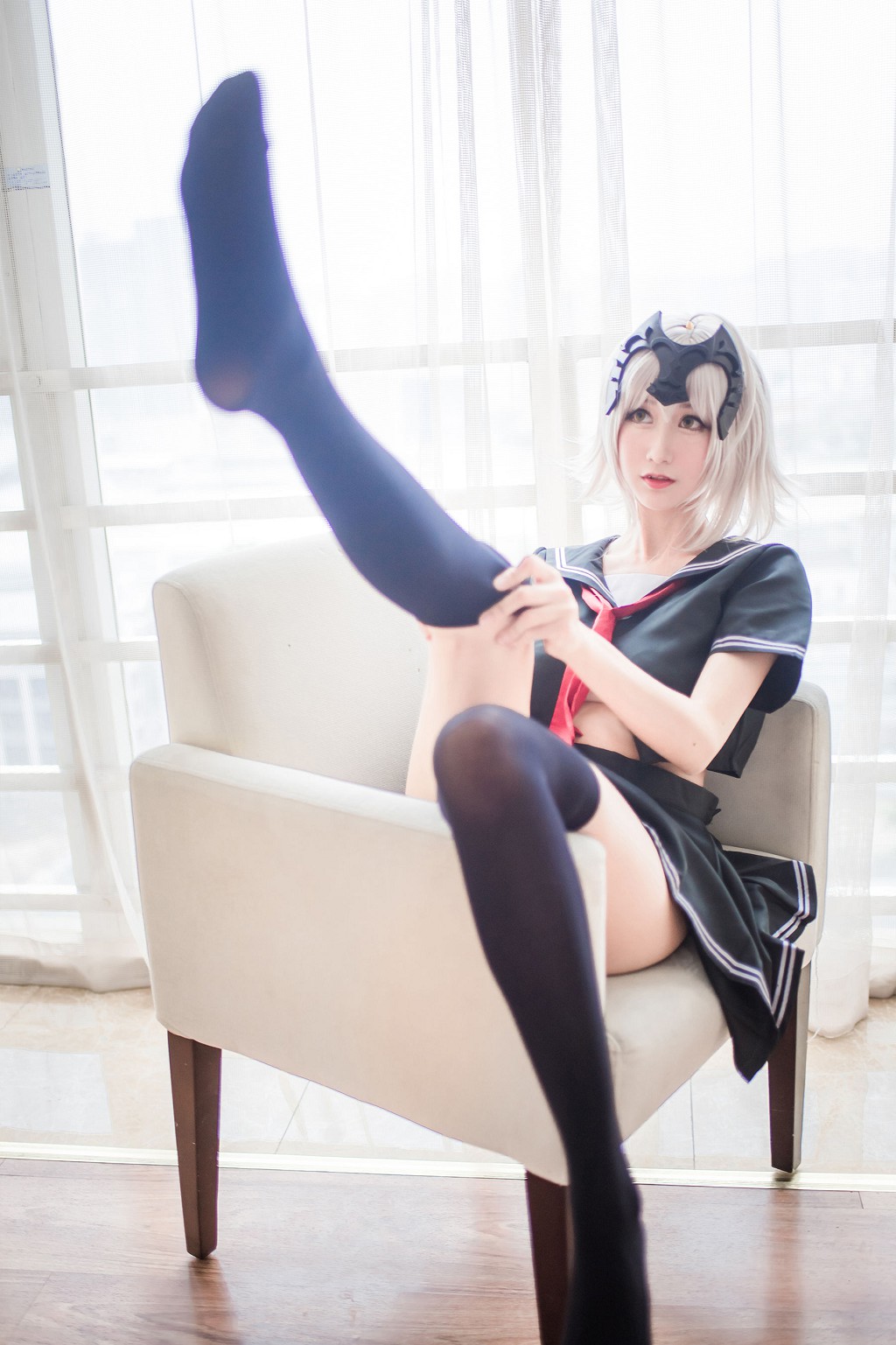 人气COSER木绵绵OwO《贞德（黑）》 [Cosplay福利] 写真集[23P]