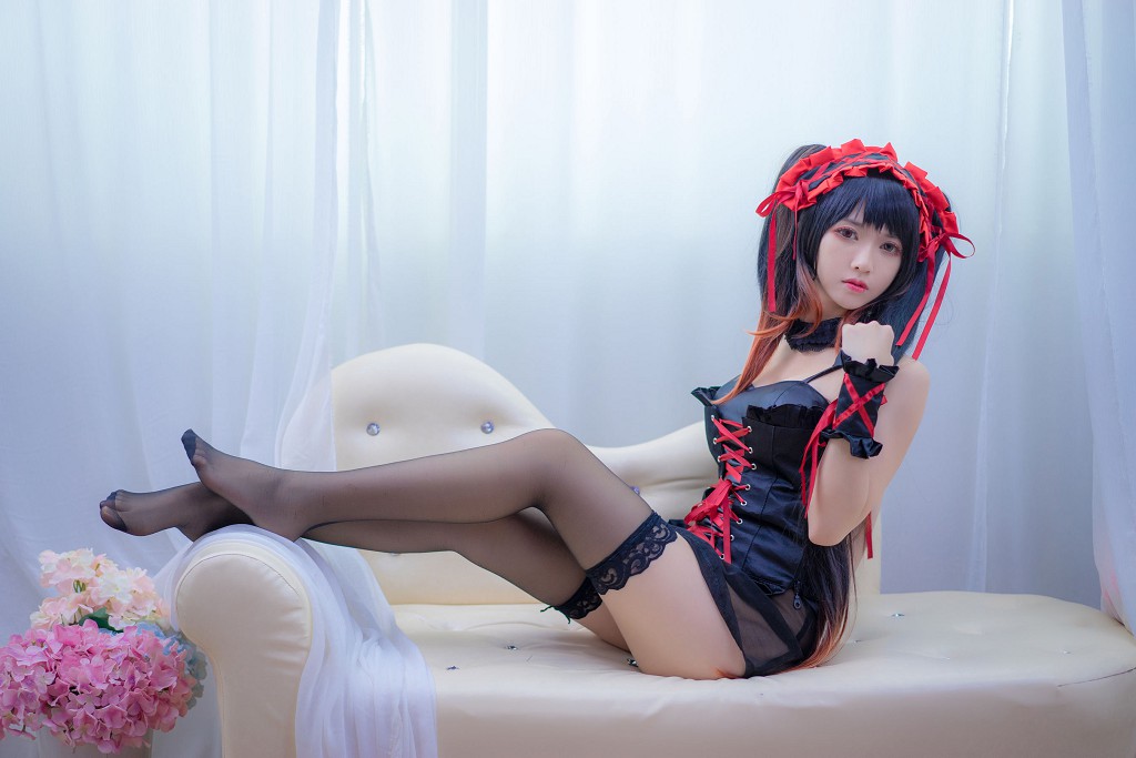 鳗鱼霏儿《兽耳+圣诞白网袜+狂三》 [Cosplay美女] 写真集[31P]