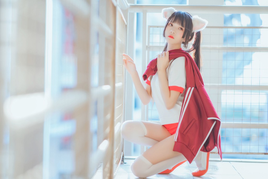 桜桃喵《红色体操服》 [Cosplay美女] 写真集[44P]