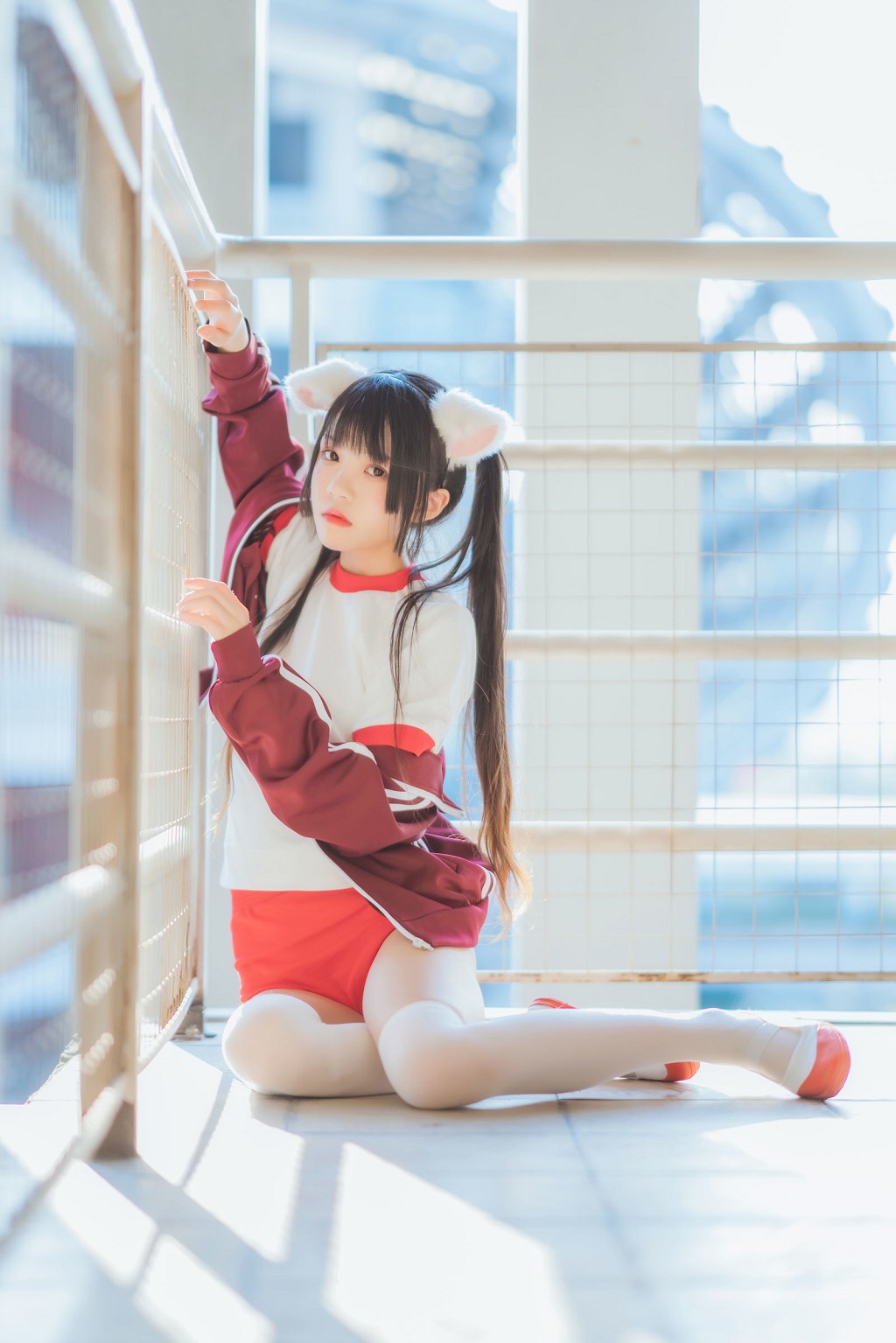 桜桃喵《红色体操服》 [Cosplay美女] 写真集[44P]