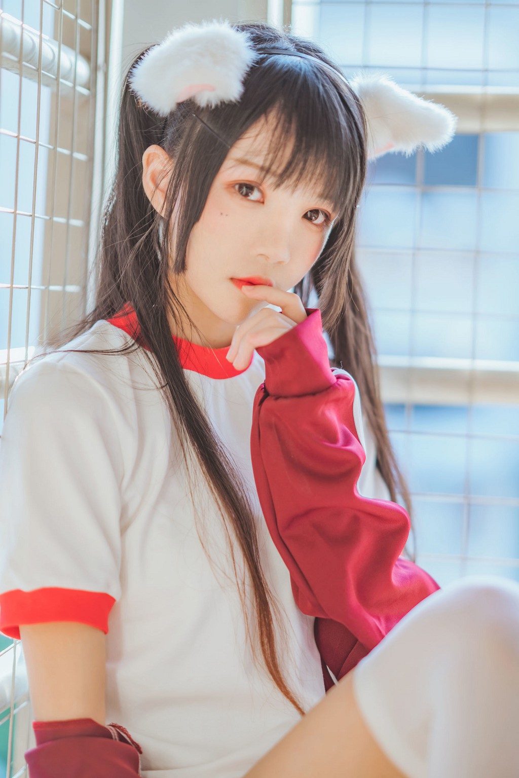 桜桃喵《红色体操服》 [Cosplay美女] 写真集[44P]