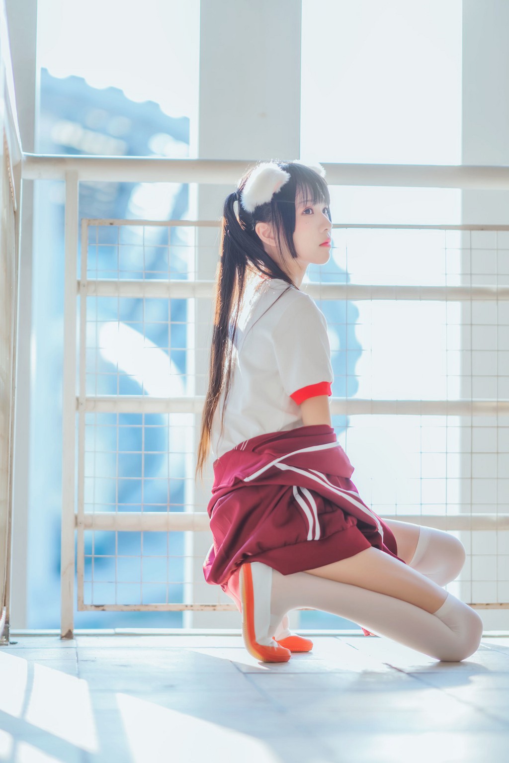 桜桃喵《红色体操服》 [Cosplay美女] 写真集[44P]