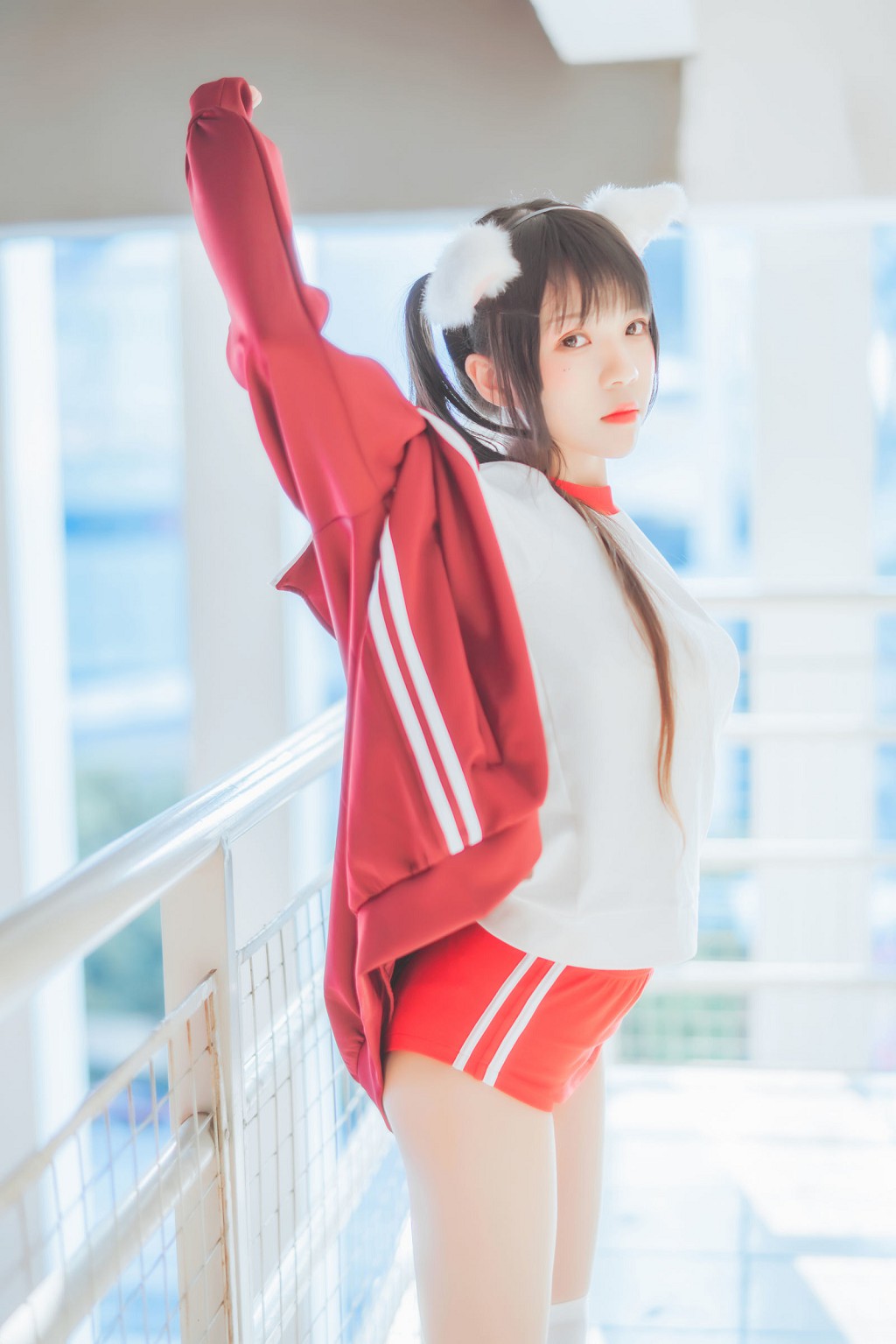 桜桃喵《红色体操服》 [Cosplay美女] 写真集[44P]