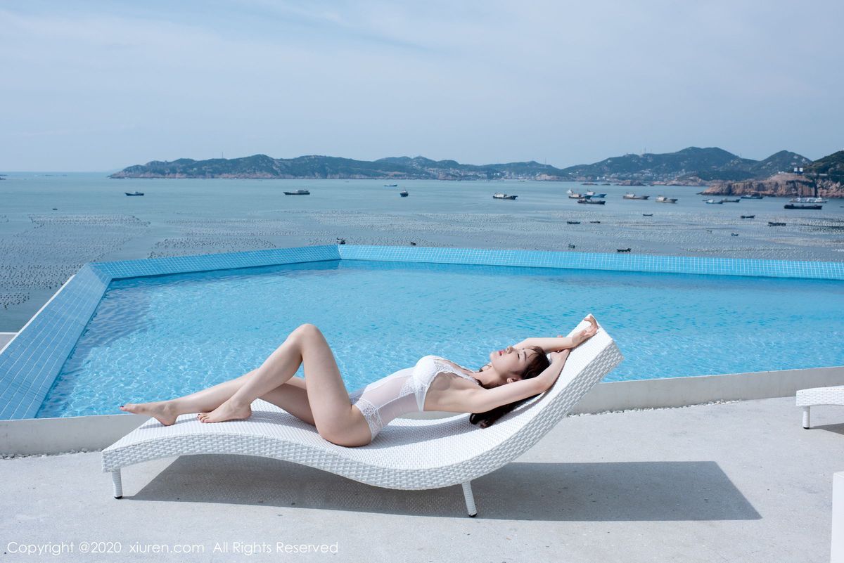 秀人网性感女神沈梦瑶白色蕾丝连体比基尼诱惑曼妙写真