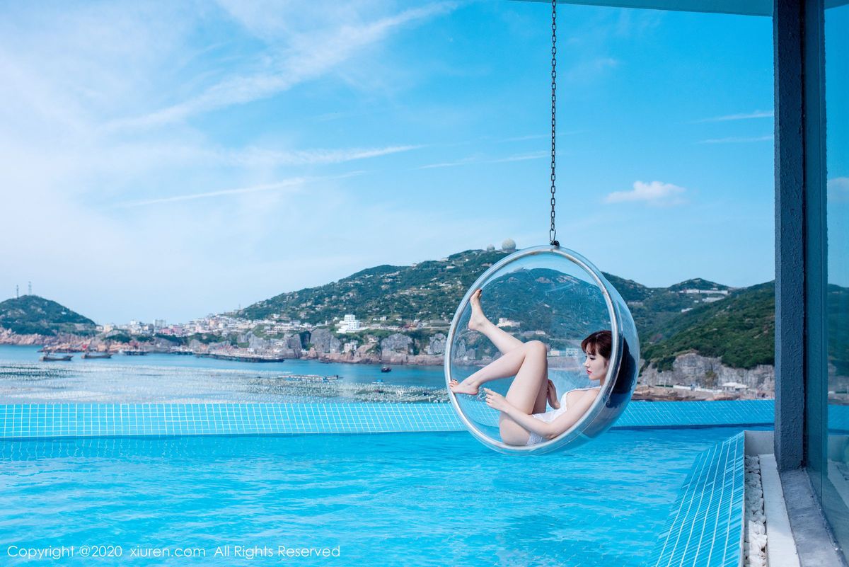 秀人网性感女神沈梦瑶白色蕾丝连体比基尼诱惑曼妙写真