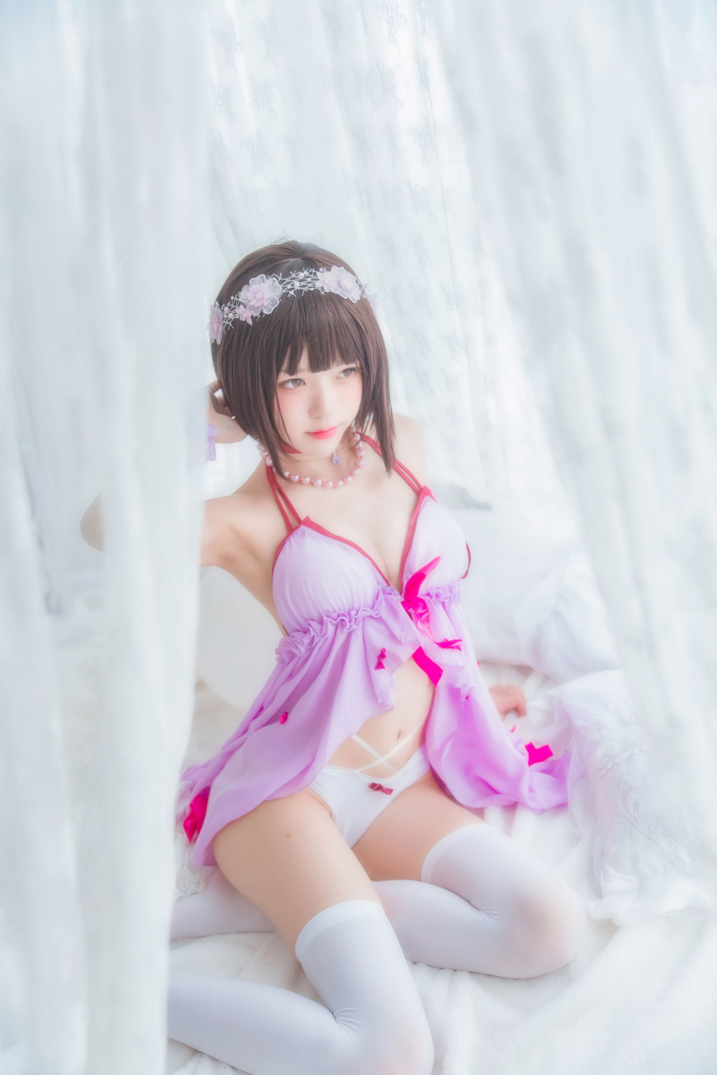 桜桃喵《(加藤惠)小睡裙》 [萝莉COS] 写真集[38P]