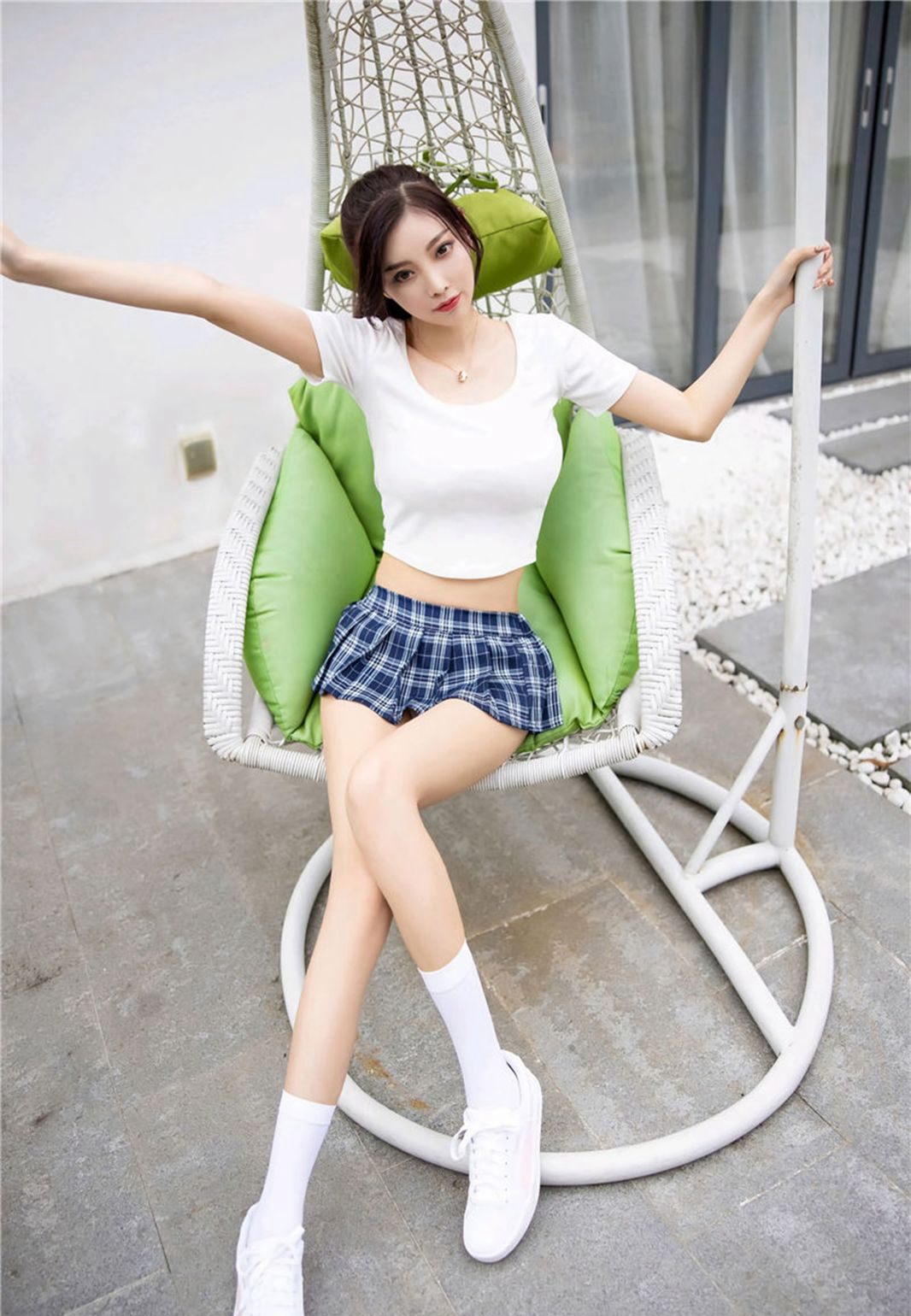 2020杨晨晨sugar性感JK白丝短裙诱惑丁字裤美腿撅臀