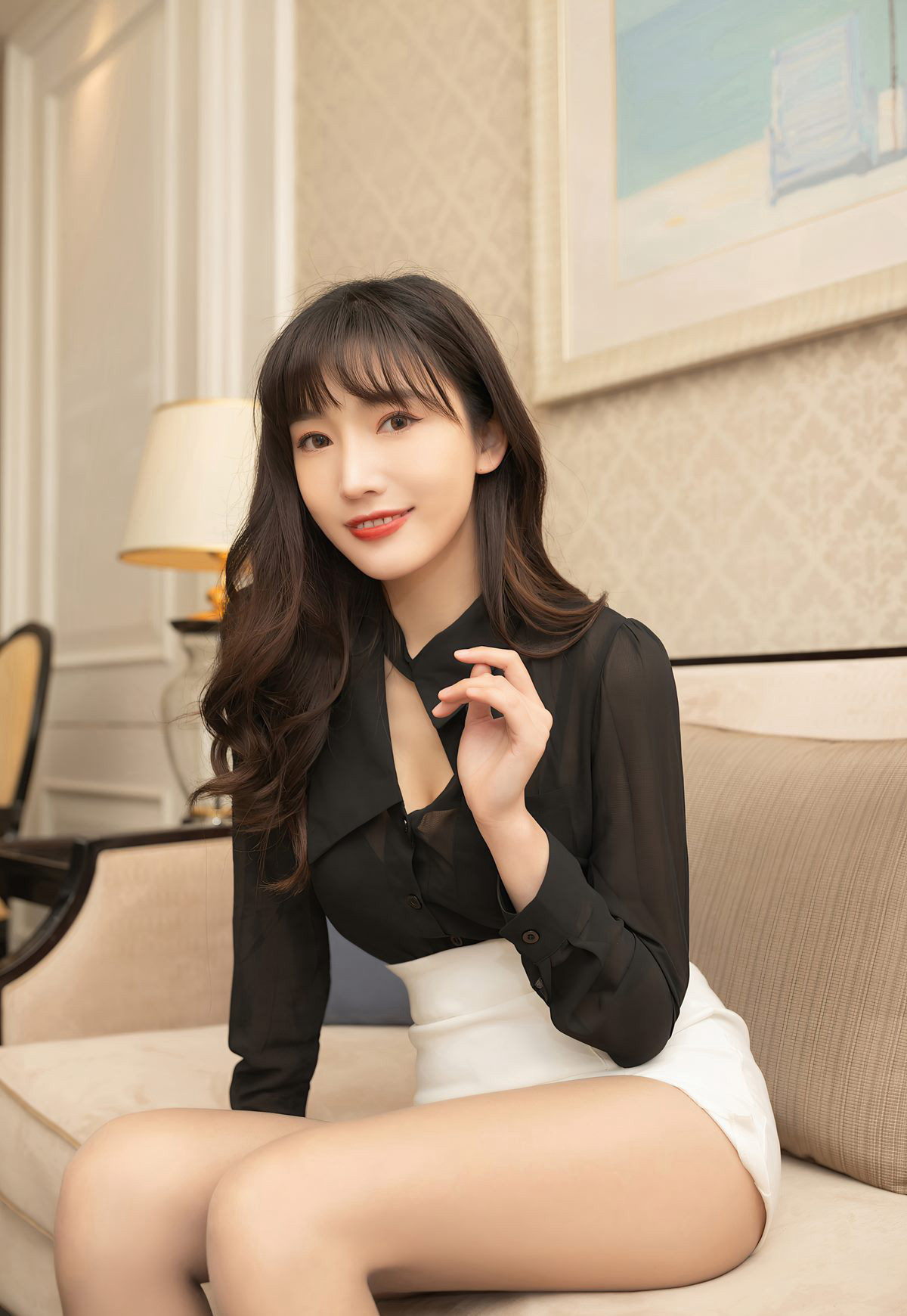 性感秘书陆萱萱风骚肉丝袜包臀裙极品美腿高清美女图片