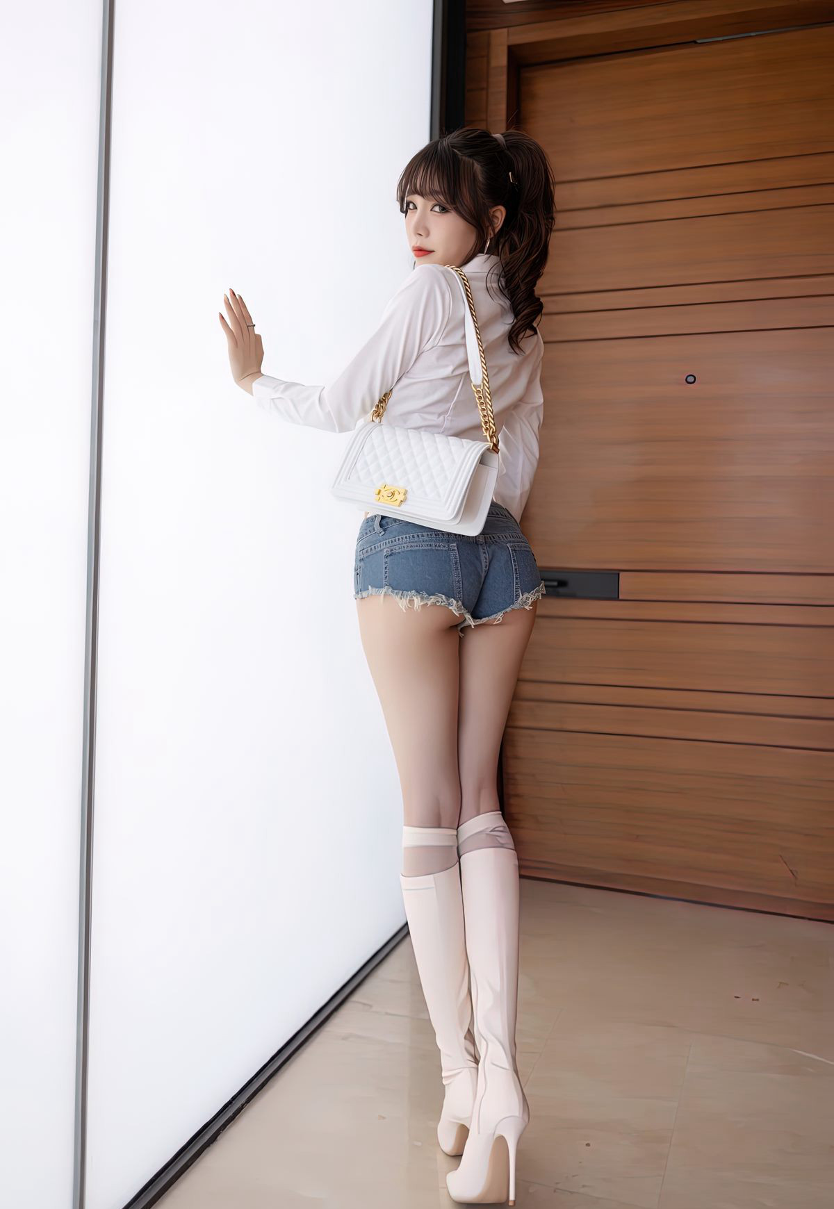 芝芝Booty长裙与魅惑黑丝