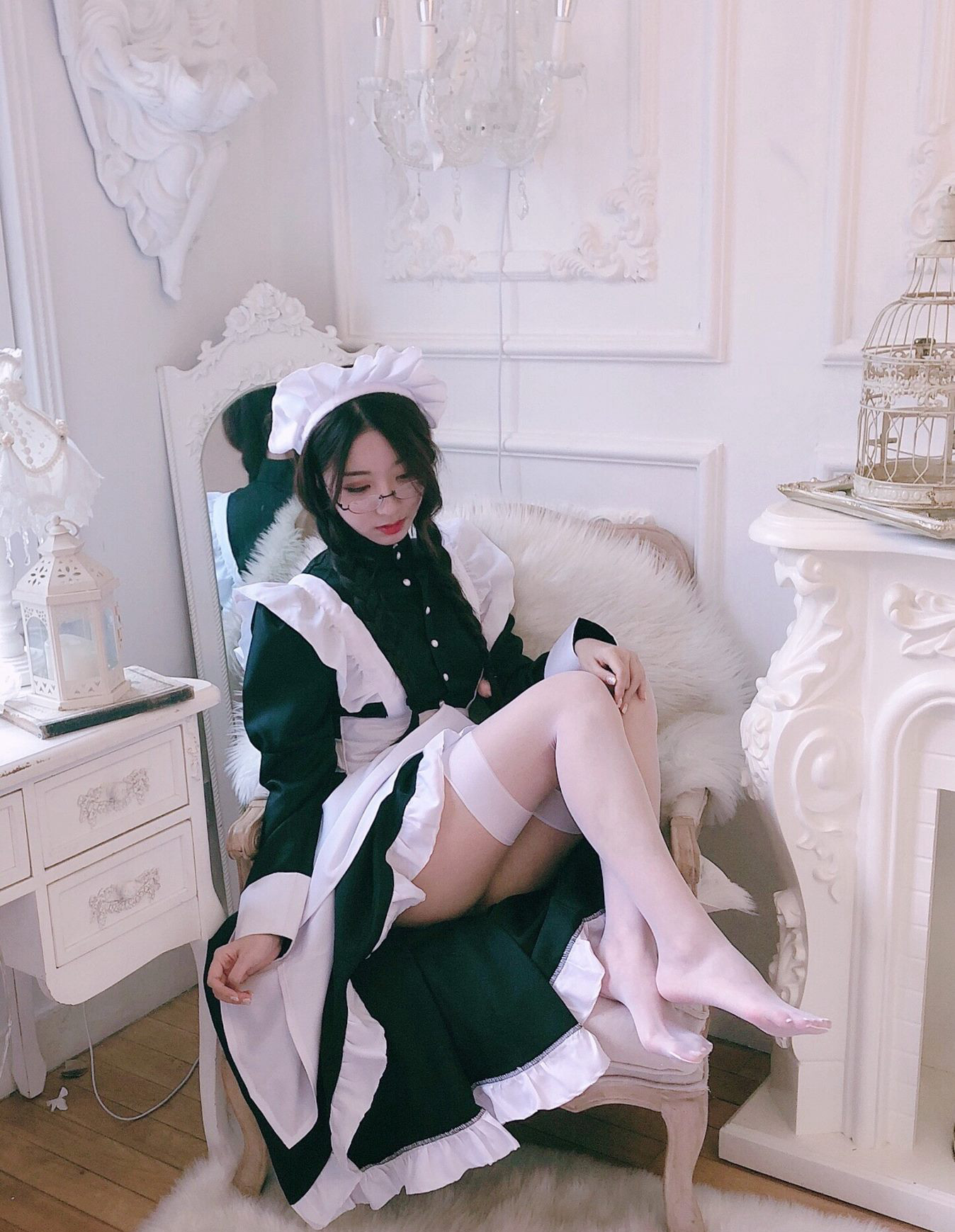 cos美女黑川大尺度白丝袜眼镜高清美腿写真cosplay