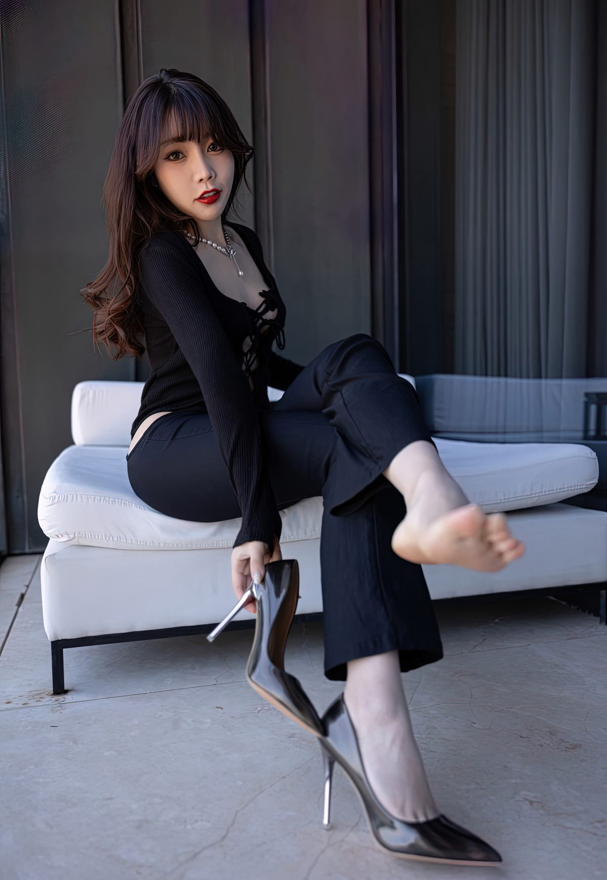 芝芝Booty性感紧身裤诱惑丁字裤完美高翘臀撅臀诱惑高跟写真