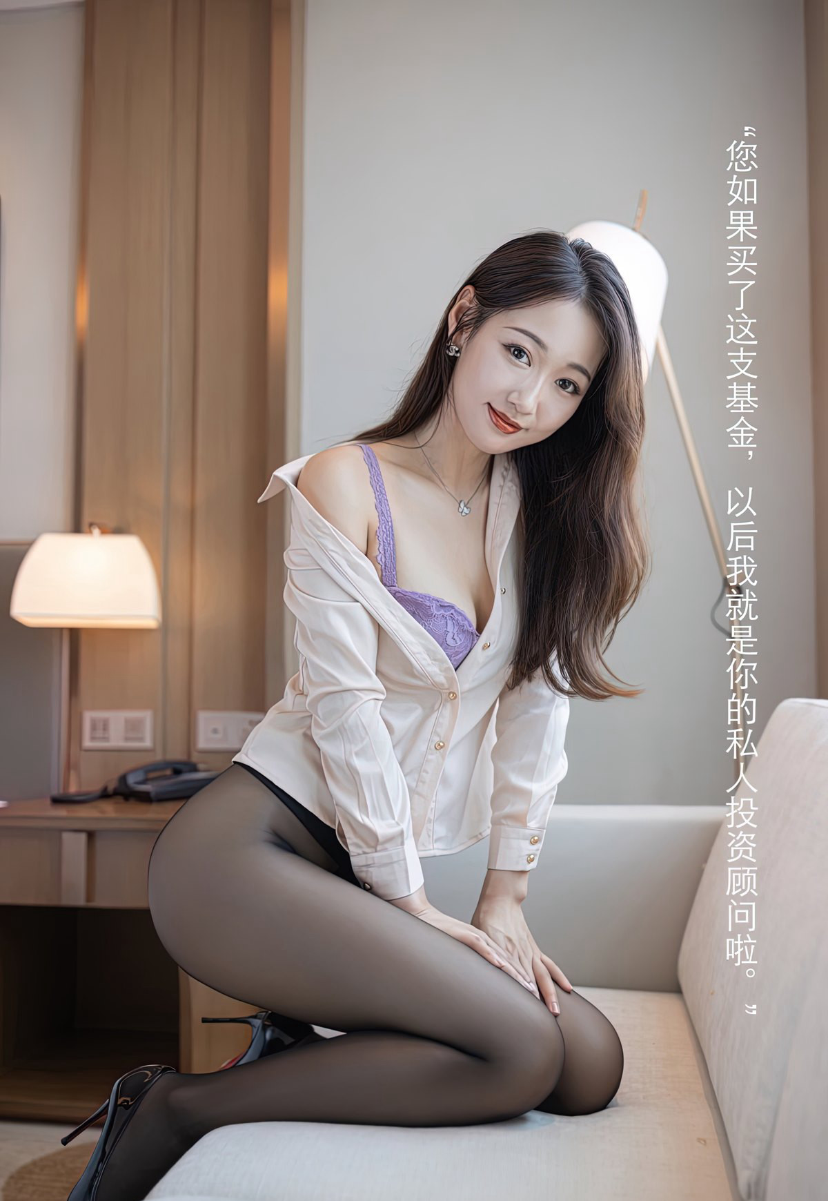 性感秘书下班后唐安琪性感黑丝无内制服诱惑高颜值美女图片