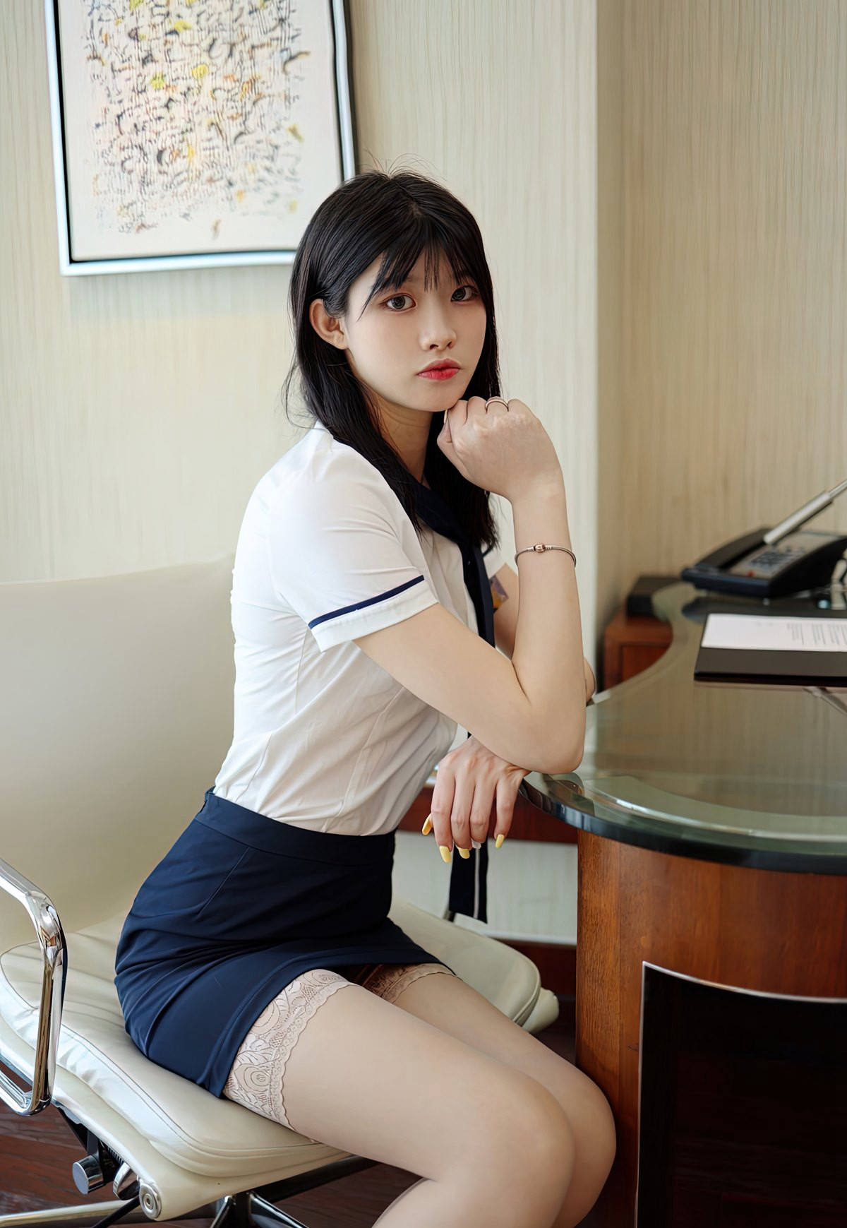 极致性感空姐制服诱惑超漂亮邻家女孩性感长腿肉丝袜