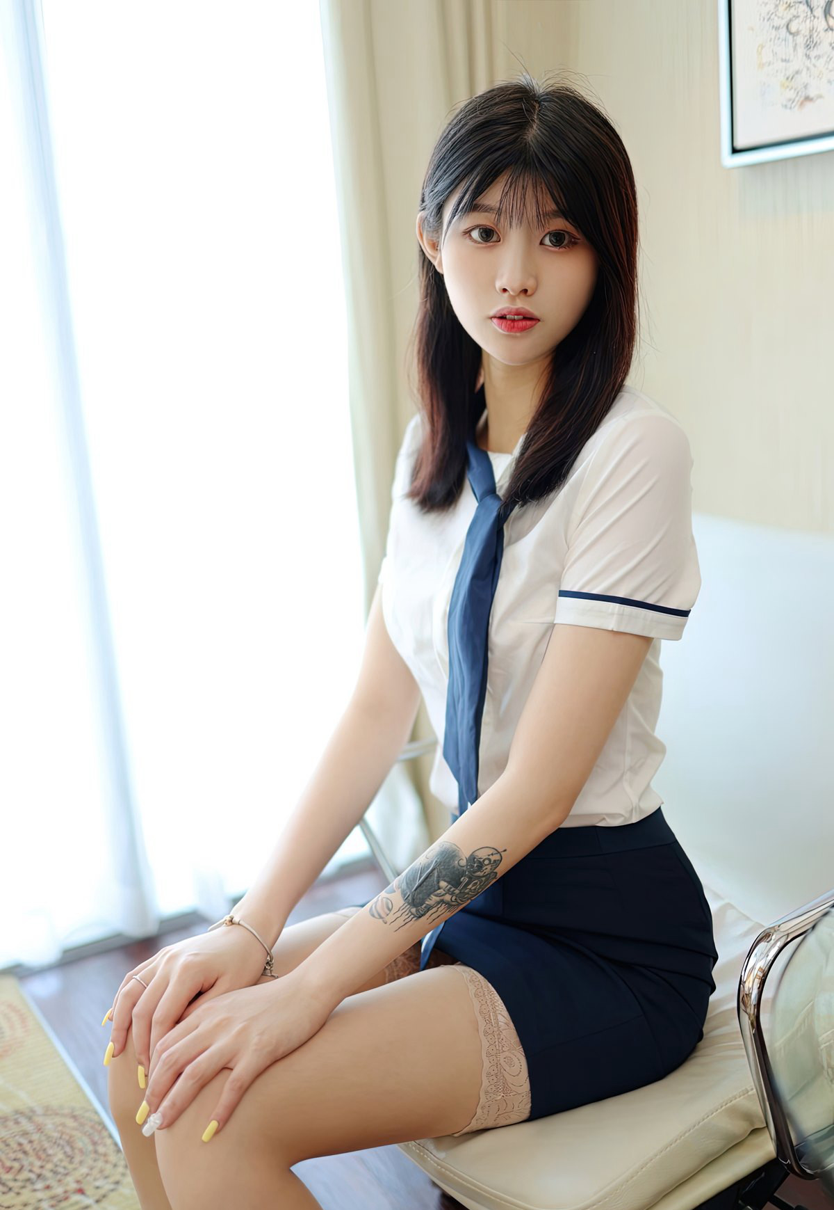 极致性感空姐制服诱惑超漂亮邻家女孩性感长腿肉丝袜