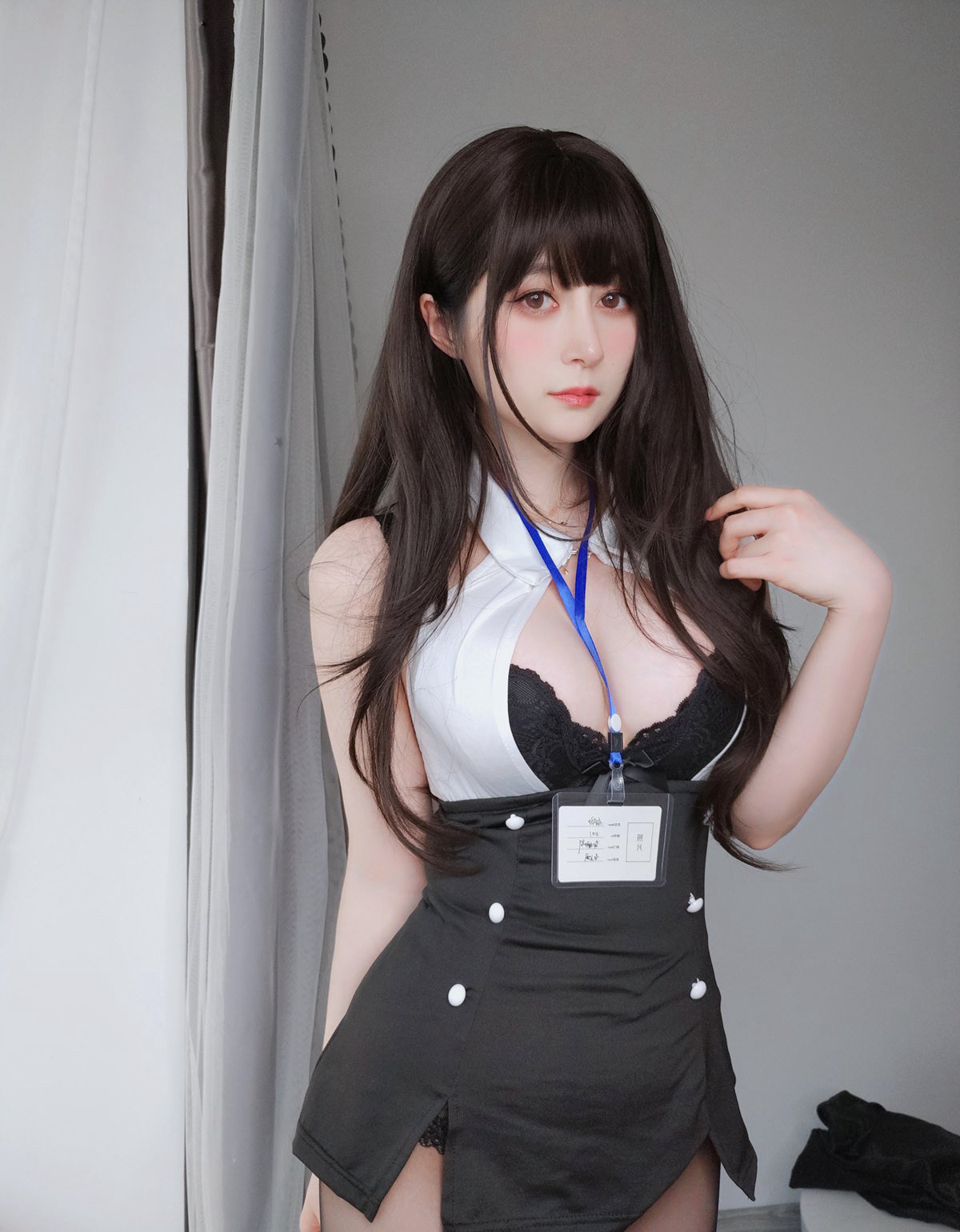 白银81性感JK丰满大胸超污大尺度风骚黑丝袜无内套图写真