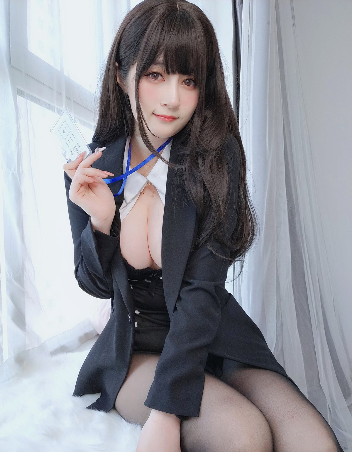 白银81性感JK丰满大胸超污大尺度风骚黑丝袜无内套图写真