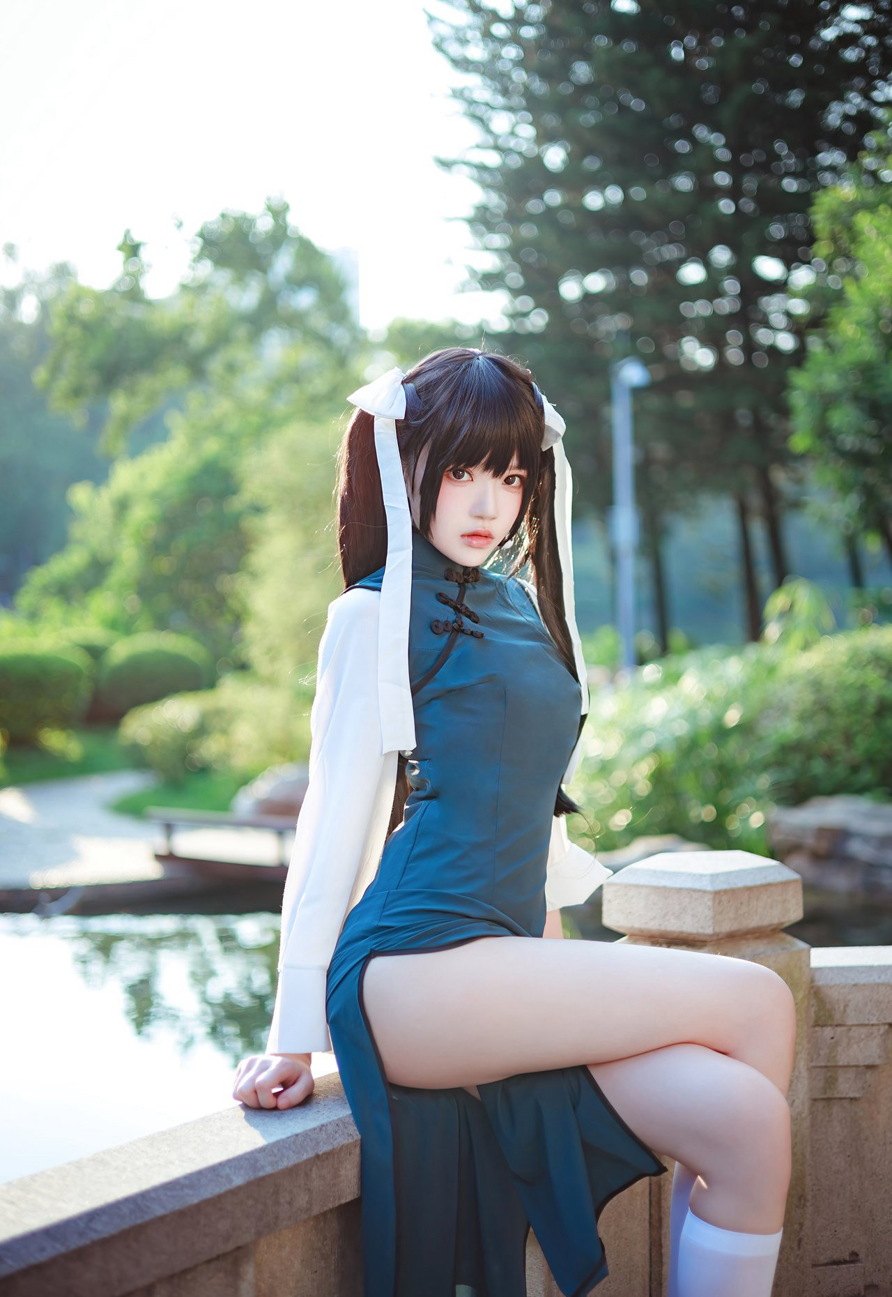 桜桃喵COS白丝旗袍美女污二次元美女白丝美腿