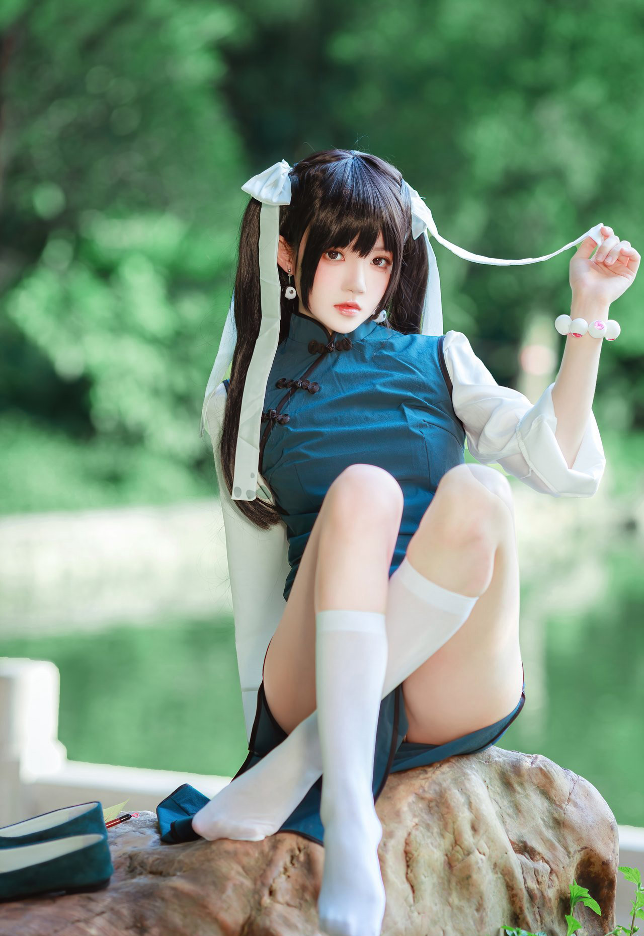 桜桃喵COS白丝旗袍美女污二次元美女白丝美腿