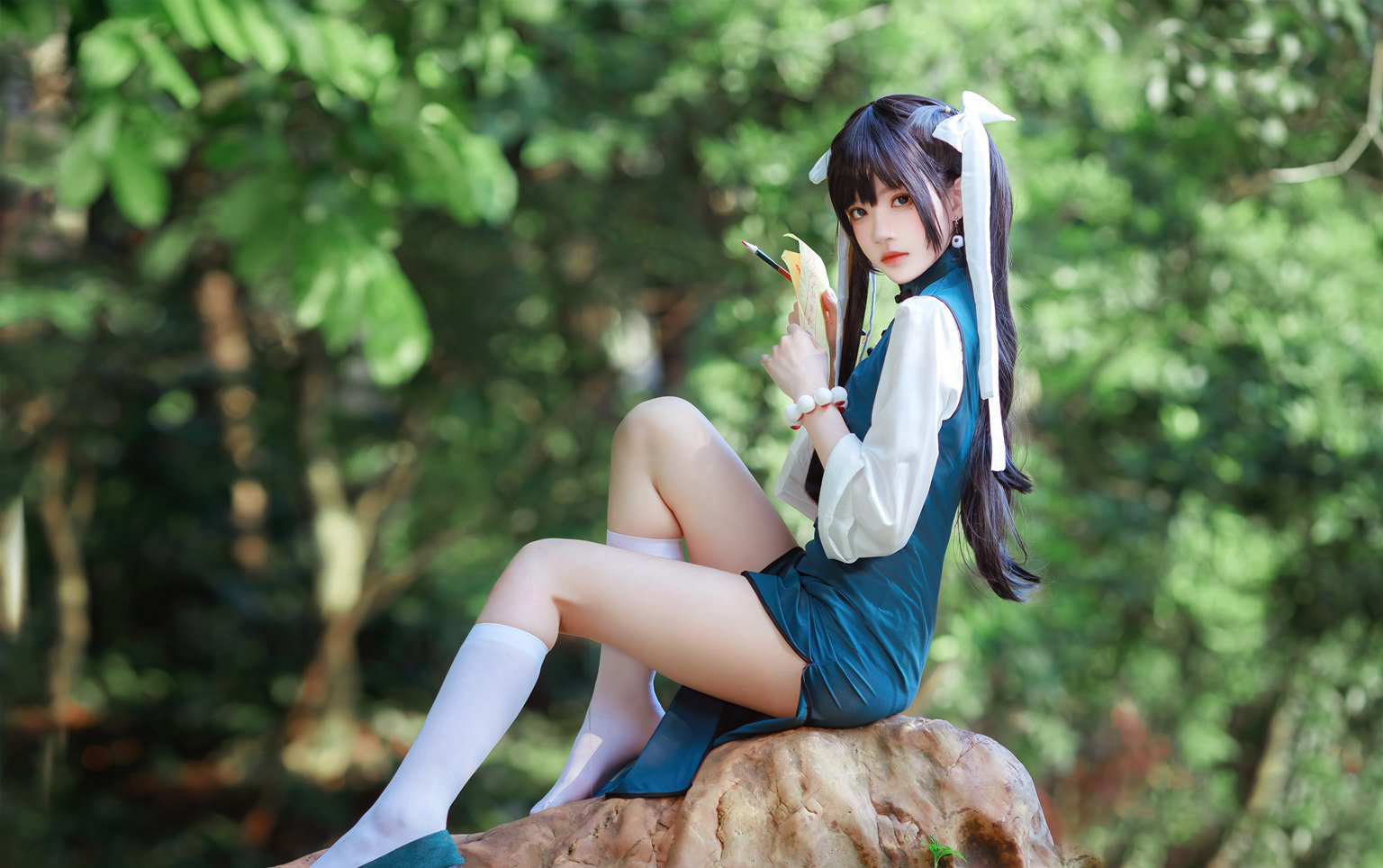 桜桃喵COS白丝旗袍美女污二次元美女白丝美腿