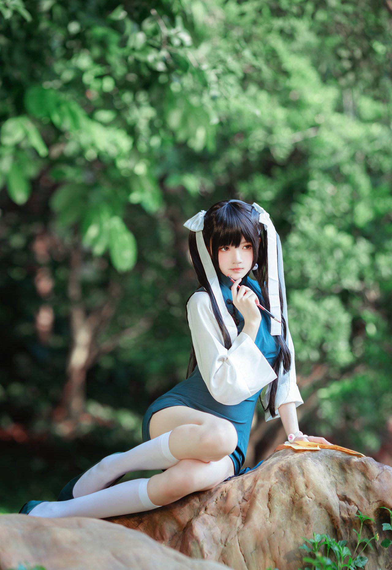 桜桃喵COS白丝旗袍美女污二次元美女白丝美腿