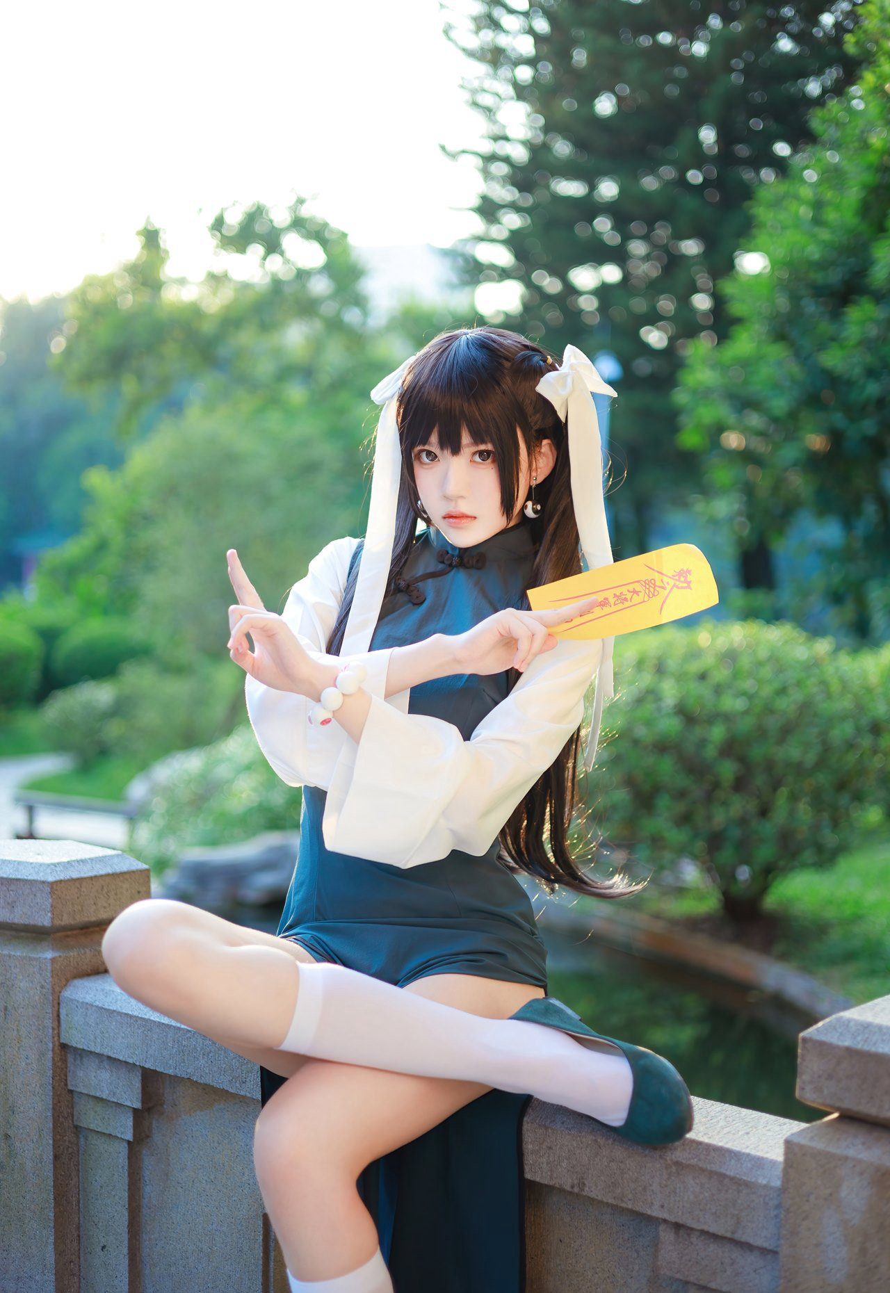 桜桃喵COS白丝旗袍美女污二次元美女白丝美腿