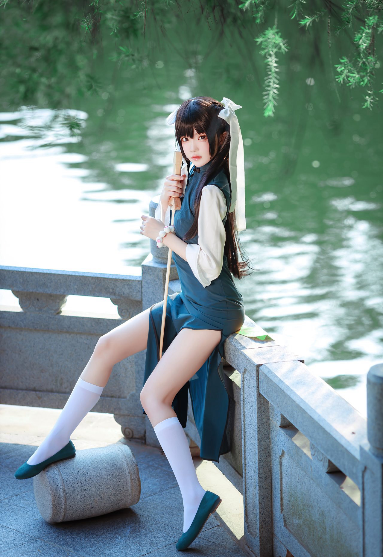 桜桃喵COS白丝旗袍美女污二次元美女白丝美腿